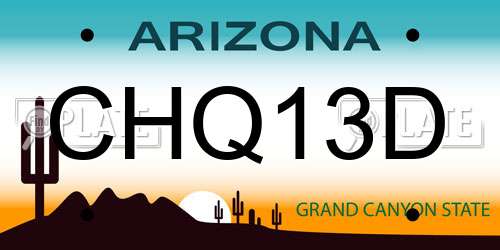 CHQ13D Arizona License Plate