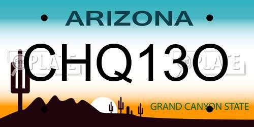 CHQ13O Arizona License Plate