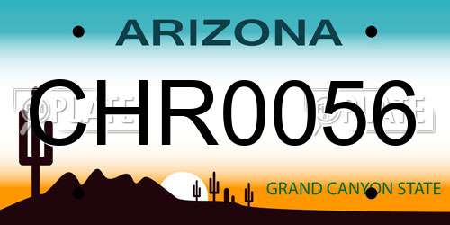 CHR0056 Arizona License Plate