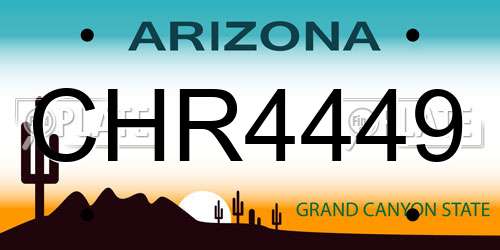 CHR4449 Arizona License Plate