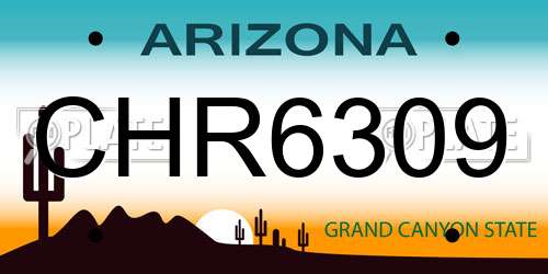 CHR6309 Arizona License Plate