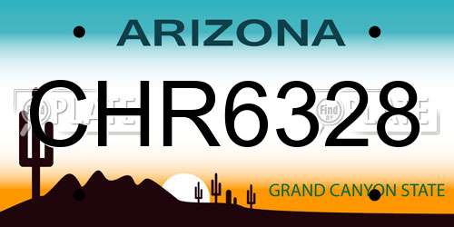 CHR6328 Arizona License Plate
