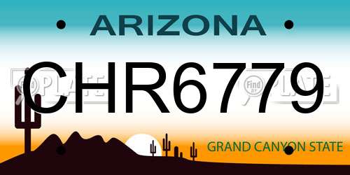 CHR6779 Arizona License Plate