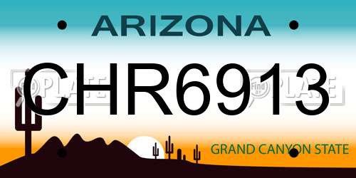 CHR6913 Arizona License Plate