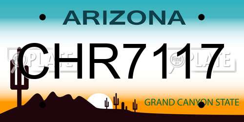 CHR7117 Arizona License Plate