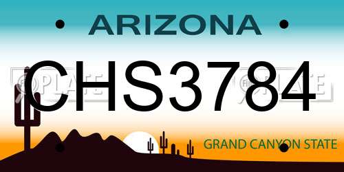 CHS3784 Arizona License Plate
