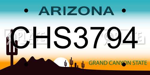 CHS3794 Arizona License Plate