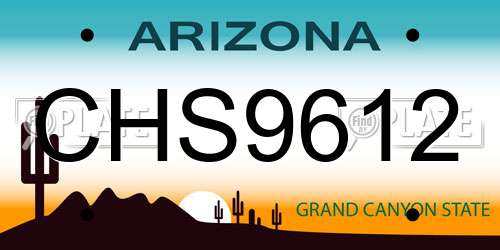 CHS9612 Arizona License Plate