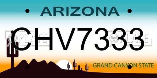 CHV7333 Arizona License Plate