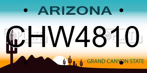 CHW4810 Arizona License Plate