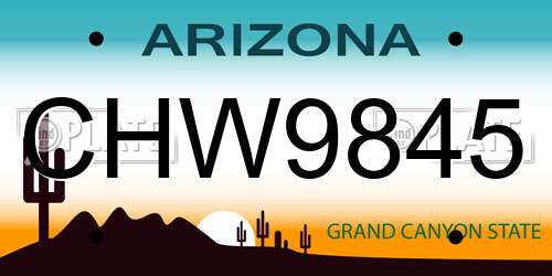 CHW9845 Arizona License Plate