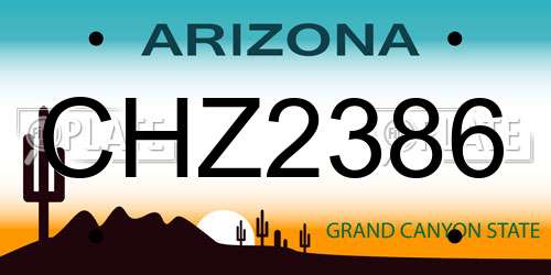 CHZ2386 Arizona License Plate