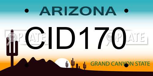 CID170 Arizona License Plate