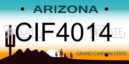 CIF4014 Arizona License Plate