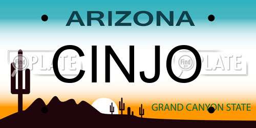 CINJO Arizona License Plate