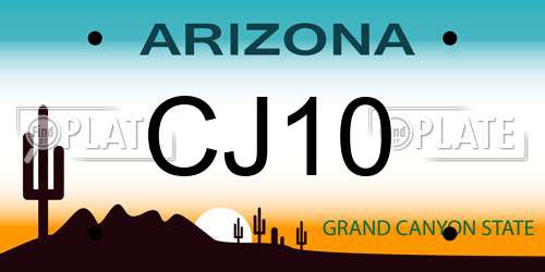 CJ10 Arizona License Plate