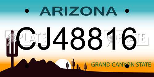 CJ48816 Arizona License Plate