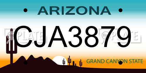 CJA3879 Arizona License Plate