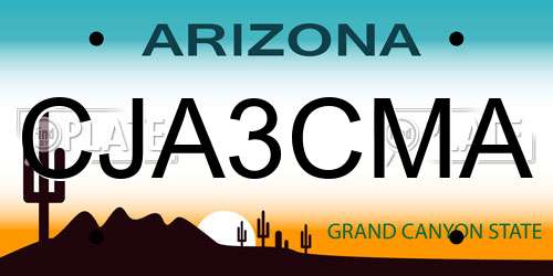 CJA3CMA Arizona License Plate