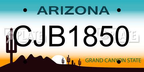 CJB1850 Arizona License Plate