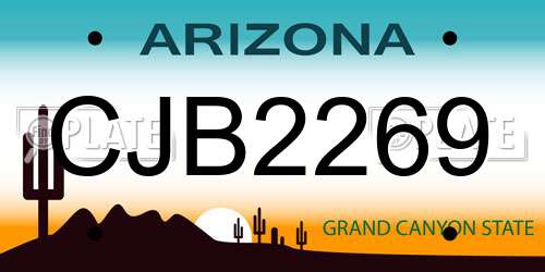 CJB2269 Arizona License Plate