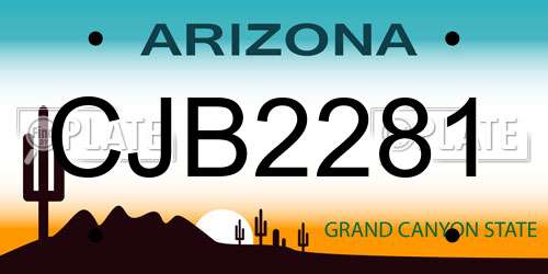 CJB2281 Arizona License Plate