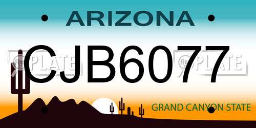 CJB6077 Arizona License Plate