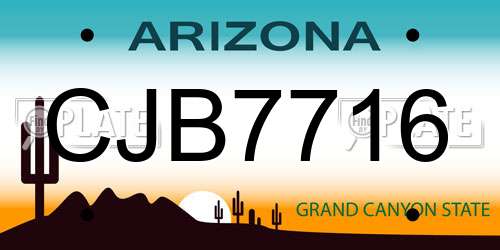 CJB7716 Arizona License Plate