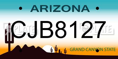 CJB8127 Arizona License Plate