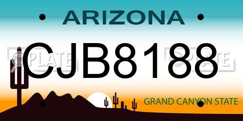 CJB8188 Arizona License Plate