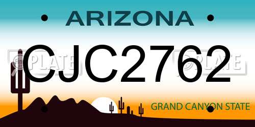 CJC2762 Arizona License Plate