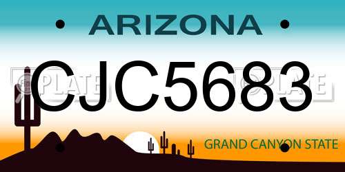 CJC5683 Arizona License Plate