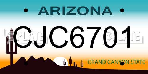 CJC6701 Arizona License Plate