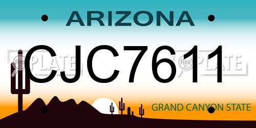 CJC7611 Arizona License Plate