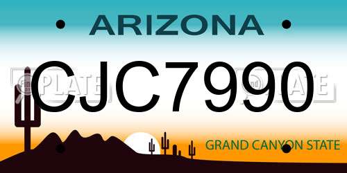 CJC7990 Arizona License Plate