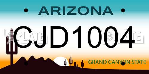 CJD1004 Arizona License Plate