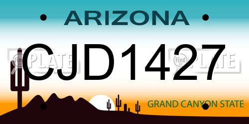 CJD1427 Arizona License Plate