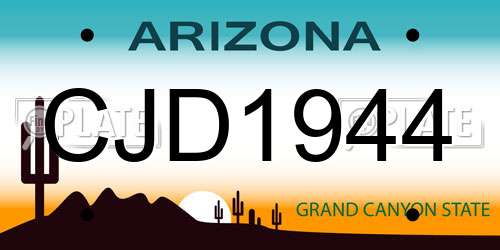 CJD1944 Arizona License Plate