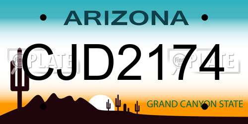 CJD2174 Arizona License Plate