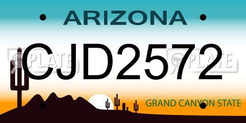 CJD2572 Arizona License Plate