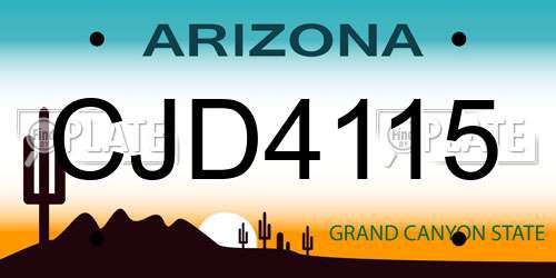 CJD4115 Arizona License Plate