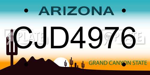 CJD4976 Arizona License Plate