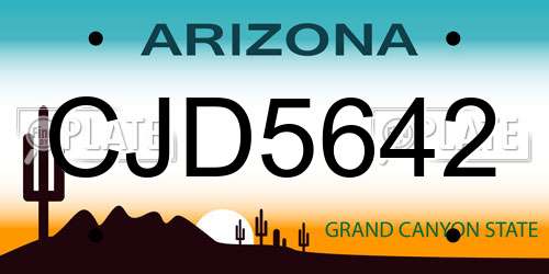CJD5642 Arizona License Plate