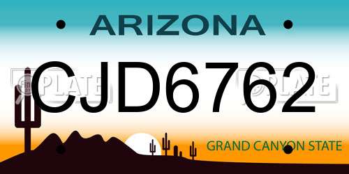 CJD6762 Arizona License Plate