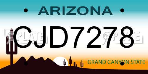 CJD7278 Arizona License Plate