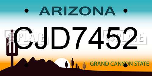 CJD7452 Arizona License Plate