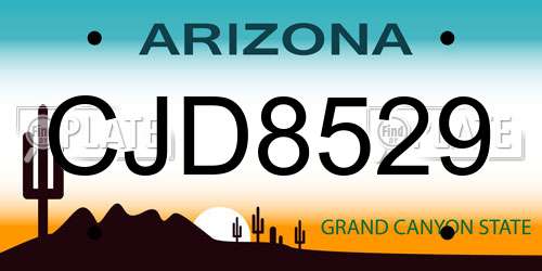 CJD8529 Arizona License Plate