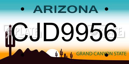 CJD9956 Arizona License Plate