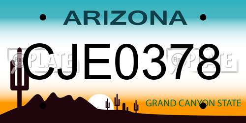 CJE0378 Arizona License Plate