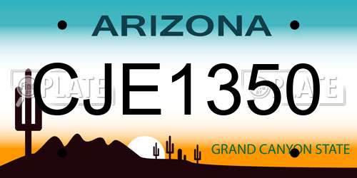 CJE1350 Arizona License Plate